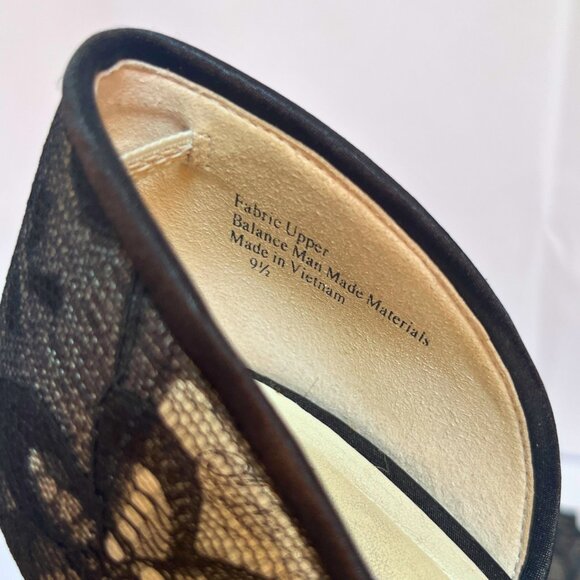 Lulu Townsend Black Lace Peep-Toe Heels – Women’s 9.5 | 4.5" Heel w/ 1" Platform - Picture 6 of 6